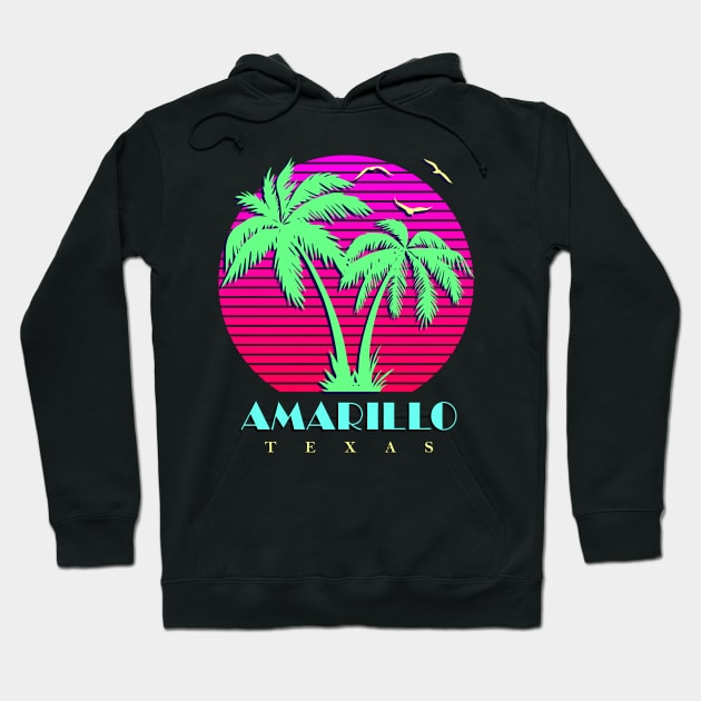 Amarillo Texas Palm Trees Sunset Hoodie by Nerd_art